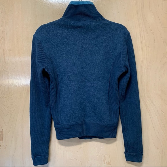 Kuhl Sweater Jacket womens Small Blue Merino Wool pockets thumb holes full zip - Picture 6 of 9